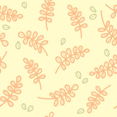 Retro wild flower pattern. Botanical  scattered random. Seamless vector texture. For fashion prints. Printing with in hand drawn style on white background.