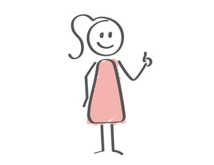 Stick Figure - woman thumbs up