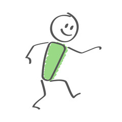 Naklejka premium Stick Figure - man walking