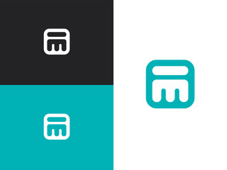 M alphabet inspiration icon in square rounded shape