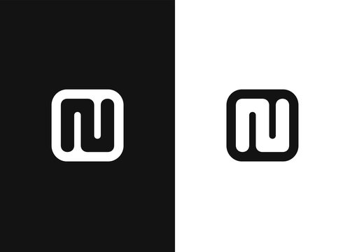 Initial letters NU logo design template elements