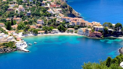 Le village pittoresque de Asso, Céphalonie, Grèce