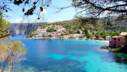 Le village pittoresque de Asso, Céphalonie, Grèce