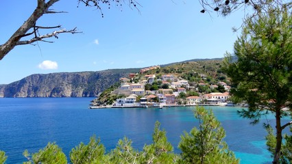 Le village pittoresque de Asso, Céphalonie, Grèce
