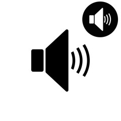 speaker volume  - white vector icon