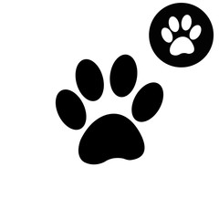 paw -  white vector icon