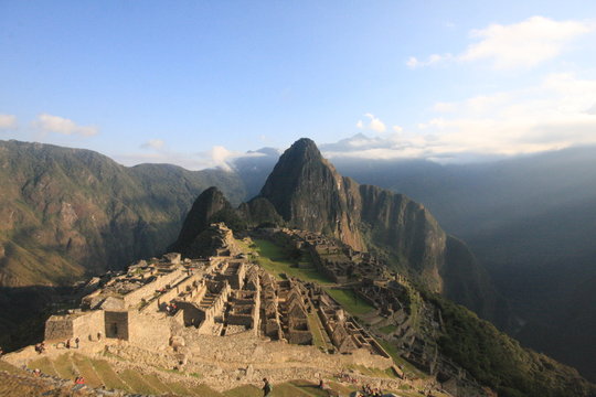 Machu Picchu Incan citadel in the Andes Mountains in Peru