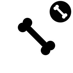 Bone -  white vector icon