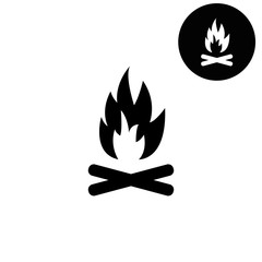 Bonfire  - white vector icon
