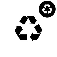 Obraz premium Recycle sign - white vector icon