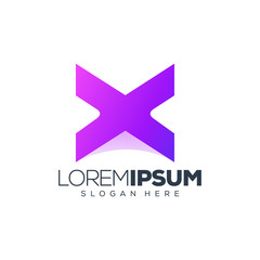 letter X logo design vector illustration