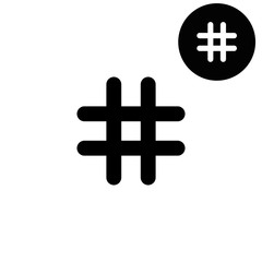 hashtags  - white vector icon