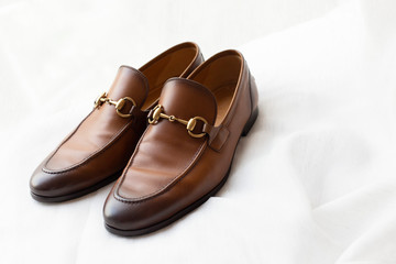 Elegant and stylish groom shoes.
