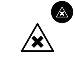 dangerous  - white vector icon