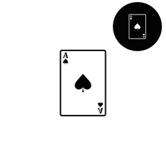 ace - Playing card  - white vector icon