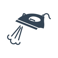 black icon electric iron with steam