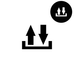 download and upload  - white vector icon