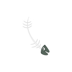 skeleton from fish isolated illustration on a white background in cartoon style. Design element.