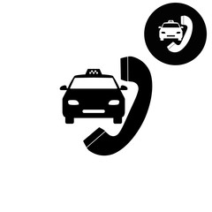 taxi -  white vector icon