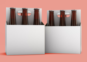 Two Baskets of Brown Beer Bottles - 283689726