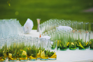 Mojito drink blank for a festive banquet in nature