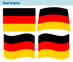 「ドイツの国旗」4個の形のアイコンデザイン