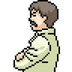 vector pixel art man angry