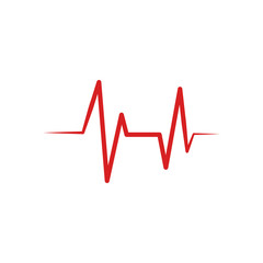 Heartbeat Cardiogram Icon Vector Logo Template