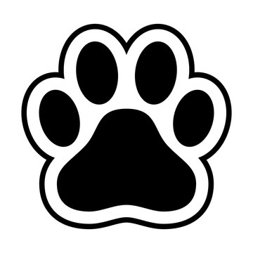 Animal paw print dog cat vector icon