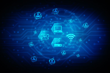 2d illustration technology background