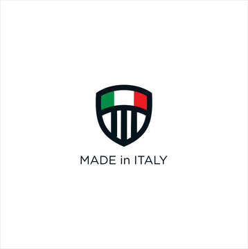 Italy Logo Icon Design. Shield Italy Logo Design Vector. Made In Italy Logo Shield Template	