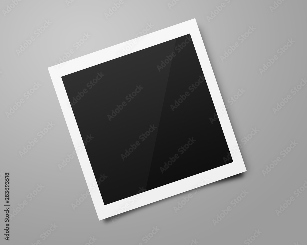 Poster empty polaroid photo frames mockups template on a gray background for putting your pictures. paper s