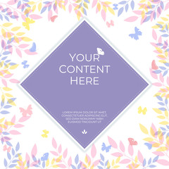 Sweet pastel color background banner with copy space