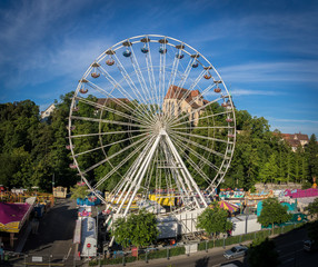 Riesenrad auf Backnanger Stadtfest Panorama mit Vignette