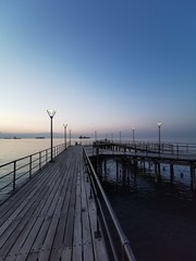 Fototapeta na wymiar pier at sunrise