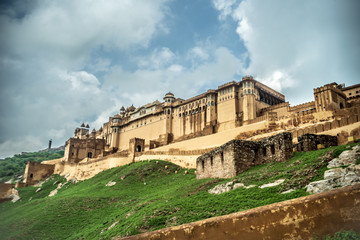 Fototapeta na wymiar Amber Palace heritage tourist destination in jaipur