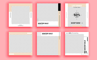 Set of sale banner template design. Vector illustration.