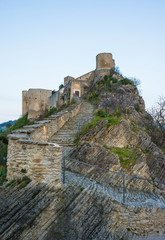 Fototapeta na wymiar Roccascalegna (Italy) - The suggestive medieval castle on the rock in Abruzzo region, beside Majella National Park, province of Chieti