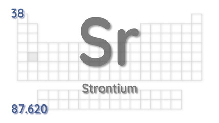Strontium chemical element  physics and chemistry illustration backdrop