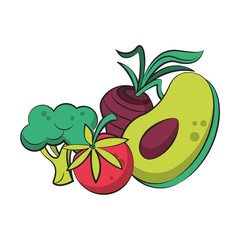 healthy diet eating lifestyle cartoon