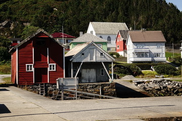 Fototapeta premium Villaggio sull'isola di Runde Norvegia