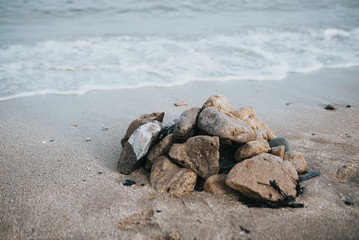 Fototapeta na wymiar Closeup Beach Rocks