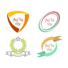 Abstract Emblem Blank Design Vector Template Frame Border