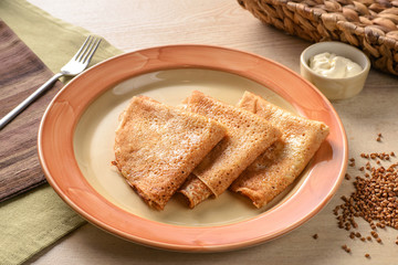 Buckwheat Russian pancakes
