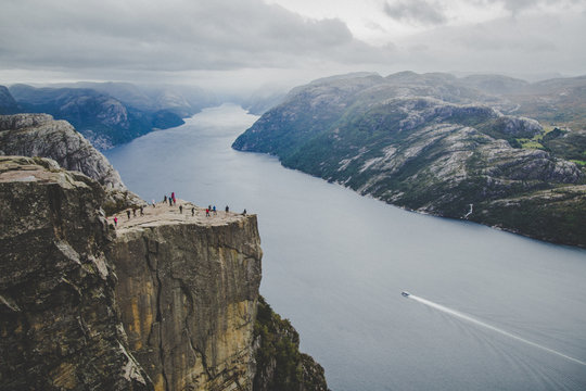 Views of the pulpit rock in Stavenger in Norway
