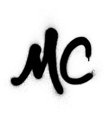 graffiti MC master of ceremonies abbreviation in black over white