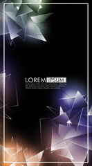 Vertical triangle background. Abstract composition of 3D triangles. Modern geometric backgrounds isolated black