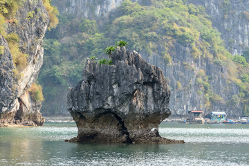 Vue rapprochées de la baie d'Ha Long et de la baie de Lan Ha
