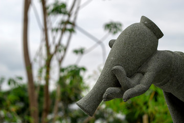 Bangkok,Thailand-August 03,2019: Guanyin in Fo Guang Shan Thai Hua Temple