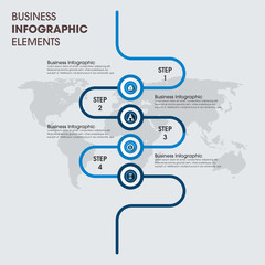 Abstract infographics number options template. Vector illustration. Business data visualization. Process chart. Abstract elements of graph, diagram with steps, options, parts or processes.